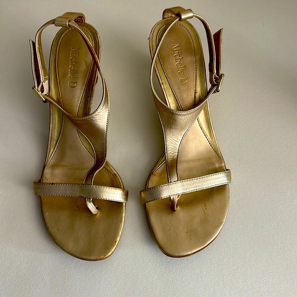 Gold “Michelle D” Sandals (pumps)